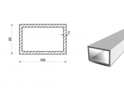 Hliníkový jekl 100x20x2 (EN 6060)