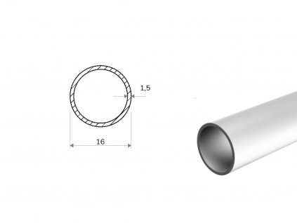 Hliníková trubka 16x1,5 (EN 6060)