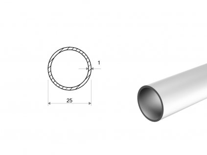 Hliníková trubka 25x1 (EN 6060)