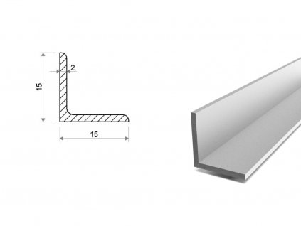 Hliníkový profil L 15x15x2 (EN 6060)