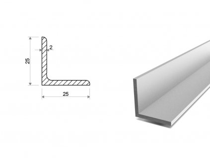 Hliníkový profil L 25x25x2 (EN 6060)