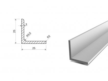 Hliníkový profil L 25x25x3 (EN 6060)