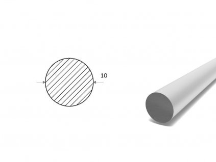Hliníková kulatina 10 mm - tažená (EN 6082)