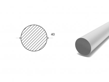 Hliníková kulatina 40 mm - tažená (EN 6082)