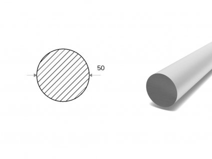 Hliníková kulatina 50 mm - tažená (EN 6082)