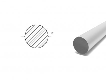 Hliníková kulatina 8 mm - tažená (EN 6082)