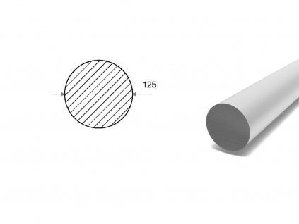 Hliníková kulatina 125 mm  (EN 6082)