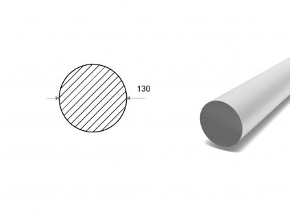 Hliníková kulatina 130 mm  (EN 6082)