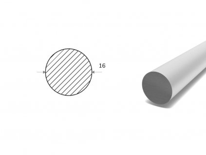 Hliníková kulatina 16 mm  (EN 6082)