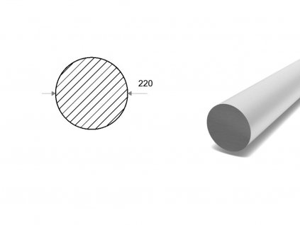 Hliníková kulatina 220 mm  (EN 6082)