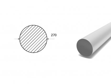Hliníková kulatina 270 mm  (EN 6082)