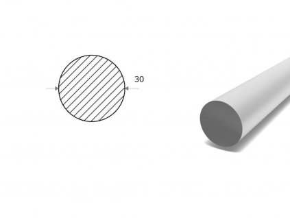 Hliníková kulatina 30 mm  (EN 6082)
