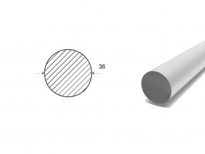 Hliníková kulatina 36 mm  (EN 6082)