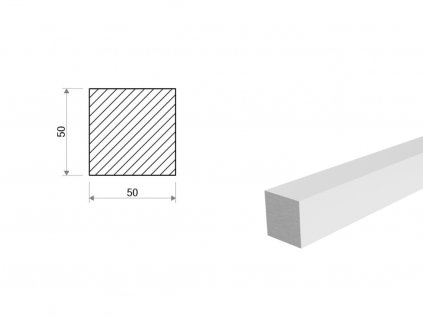 Hliníková tyč čtvercová 50x50 mm (EN 6082)