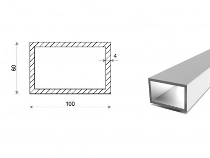 Hliníkový jekl 100x60x4 (EN 6060)