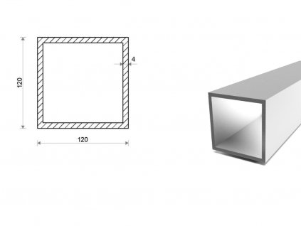 Hliníkový jekl 120x120x4 (EN 6060)