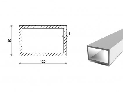 Hliníkový jekl 120x80x4 (EN 6060)