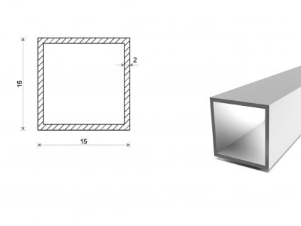 Hliníkový jekl 15x15x2 (EN 6060)