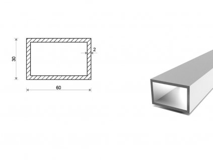 Hliníkový jekl 60x30x2 (EN 6060)