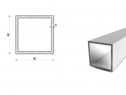 Hliníkový jekl 60x60x4 (EN 6060)