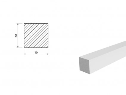 Hliníková tyč čtvercová 10x10 mm (EN 6060)