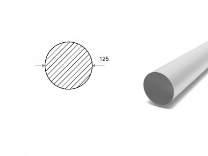 Hliníková kulatina 125 mm  (EN 2007)