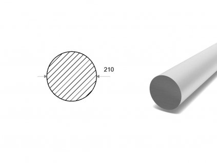 Hliníková kulatina 210 mm  (EN 2007)