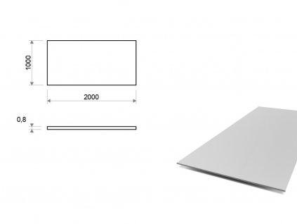 Hliníkový plech 1x2 m, tloušťka 0,8 mm (EN 1050)