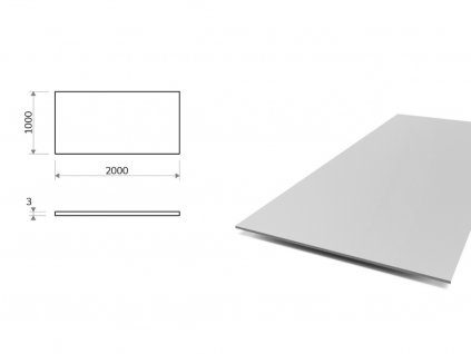 Hliníkový plech 1x2 m, tloušťka 3 mm (EN 1050)