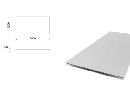 Hliníkový plech 1x2 m, tloušťka 1,25 mm (EN 5754) H111