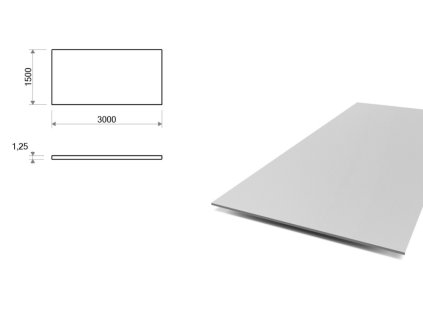 Hliníkový plech 1,5x3 m, tloušťka 1,25 mm (EN 5754) H111