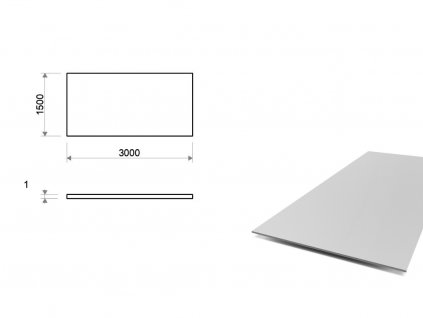 Hliníkový plech 1,5x3 m, tloušťka 1 mm (EN 5754) H22