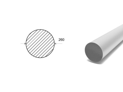 Hliníková kulatina 260 mm  (EN 2007)