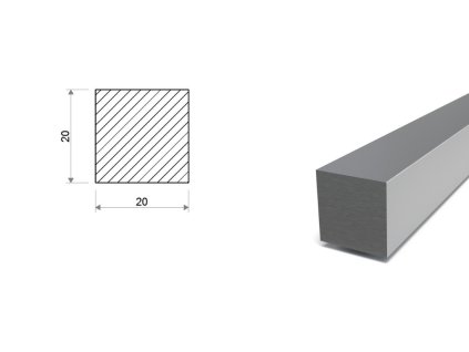 Ocel čtvercová 20x20 mm (S355)