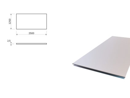 Pozinkovaný plech 1,25x2,5 m, tloušťka 4 mm