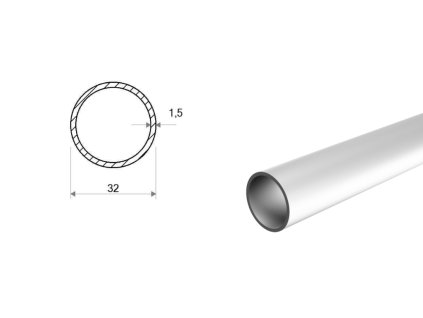 Hliníková trubka 32x1,5 (EN 6060)