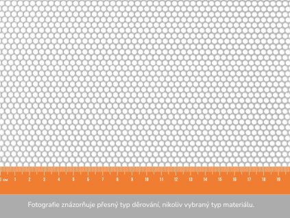 Děrovaný plech RV 3-4 - 1,25x2,5 m, tloušťka 1 mm