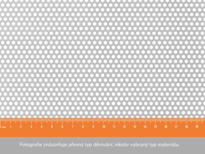 Děrovaný plech RV 3-5 - 1x2 m, tloušťka 2 mm