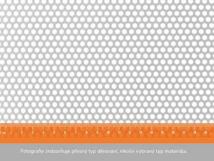 Děrovaný plech RV 4-6 - 1,25x2,5 m, tloušťka 1 mm