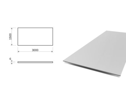 Hliníkový plech 1,5x3 m, tloušťka 6 mm (EN 5754) H111