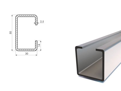 C profil 50x30x14x2,5