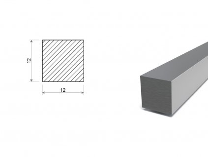 Ocel čtvercová 12x12 mm