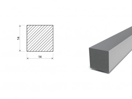 Ocel čtvercová 14x14 mm