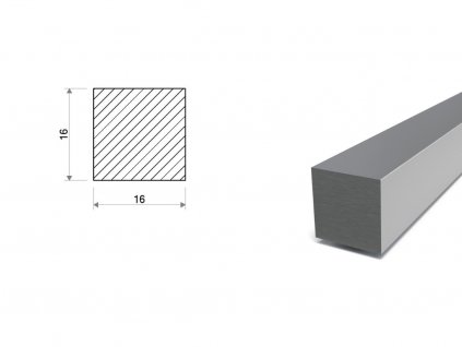 Ocel čtvercová 16x16 mm