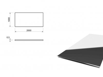 Nerezový plech (1.4016 - 2R) 1x2 m, tloušťka 0,5 mm