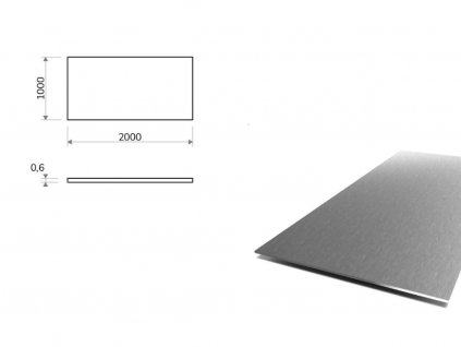 Nerezový plech kartáčovaný (1.4301/7) 1x2 m, tloušťka 0,6 mm + fólie_1