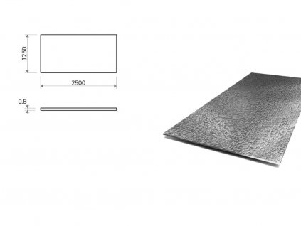 Nerezový plech dekor LEDER - 1,25x2,5 m, tloušťka 0,8 mm + fólie