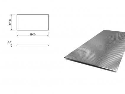Nerezový plech dekor LEINEN - 1,25x2,5 m, tloušťka 0,8 mm + fólie