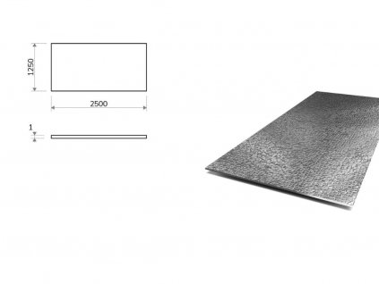 Nerezový plech dekor LEDER - 1,25x2,5 m, tloušťka 1 mm + fólie