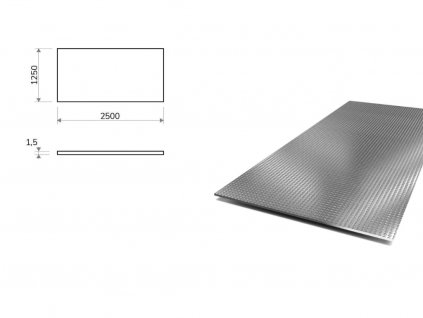 Nerezový plech dekor LEINEN - 1,25x2,5 m, tloušťka 1,5 mm + fólie